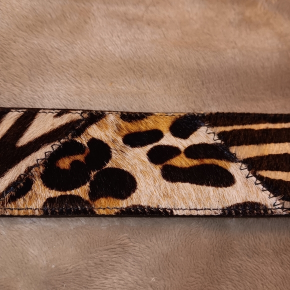 Saks Fith Avenue Ellen Tracy Fur Belt, zebra, Chetan,Lepard 29.5 inches A1 - Picture 11 of 11